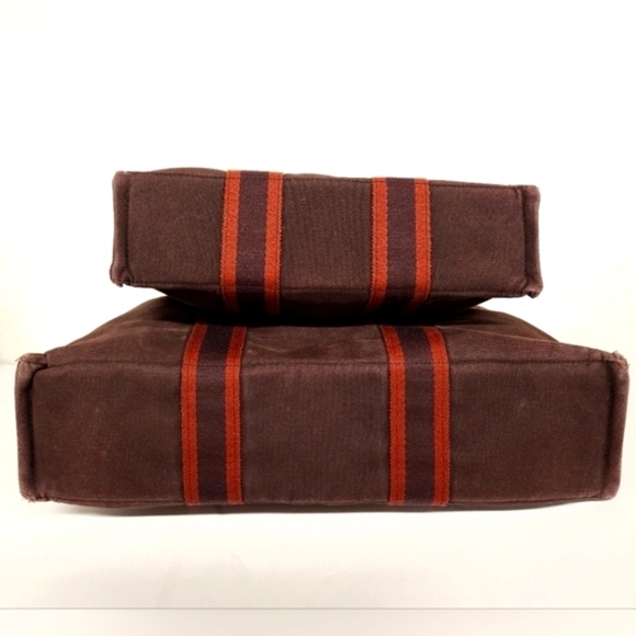 Hermes Canvas Fourre Tout Holdall Tote Bag Set in Burgundy and Red MM and PM - Picture 5 of 16